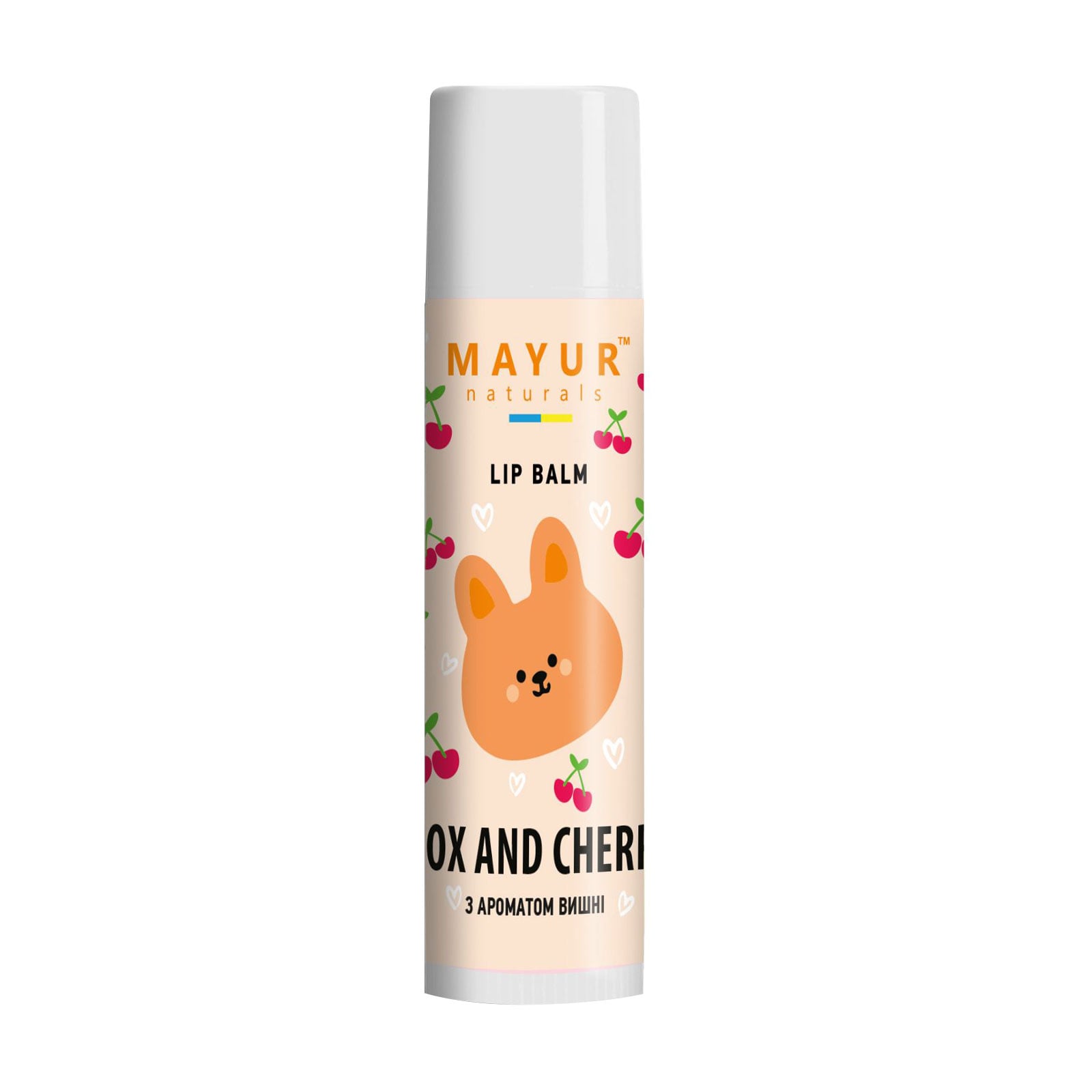 Дитячий бальзам для губ Mayur Fox &amp; Cherry Lip Balm з ароматом вишні, 5 г